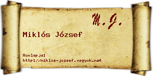 Miklós József névjegykártya